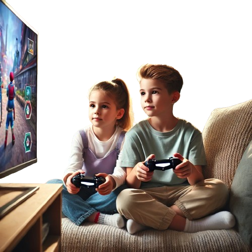 Kids playing Video Game